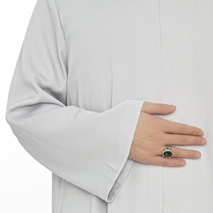Grandad Collet Gray Turkish Jubba S, M, L, XL Thobe, Galabiyya, Jubbah, Disdasha, Cubbe, Long Kurta, Muslim Bisht