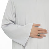 Grandad Collet Gray Turkish Jubba S, M, L, XL Thobe, Galabiyya, Jubbah, Disdasha, Cubbe, Long Kurta, Muslim Bisht
