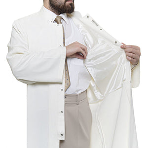 Grandad Collet Cream Turkish Jubba S, M, L, XL Thobe, Galabiyya, Jubbah, Disdasha, Cubbe, Long Kurta, Muslim Bisht