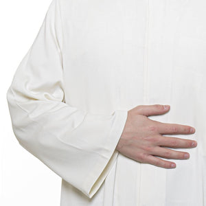 Grandad Collet Cream Turkish Jubba S, M, L, XL Thobe, Galabiyya, Jubbah, Disdasha, Cubbe, Long Kurta, Muslim Bisht