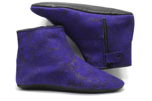 Genuine Leather Purple Feet Warmer with MEN Size, Home Slippers, Khuffain, Wudu Socks, Home Shoes, Moccasin, Grounding Shoes