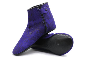 Genuine Leather Purple Feet Warmer with Women's Size, Winter socks, Shoes, Moccasin, Grounding Shoes, Khuffain, Wudu Socks, Home Shoes