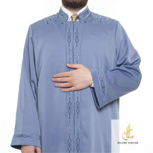 Uqba Imams Jubbah S, M, L, XL Muslim Mens Prayer Daffah, Islamic Mens Long Kurta, Lux Embroidered Thobe, Jubba Thawb Bisht