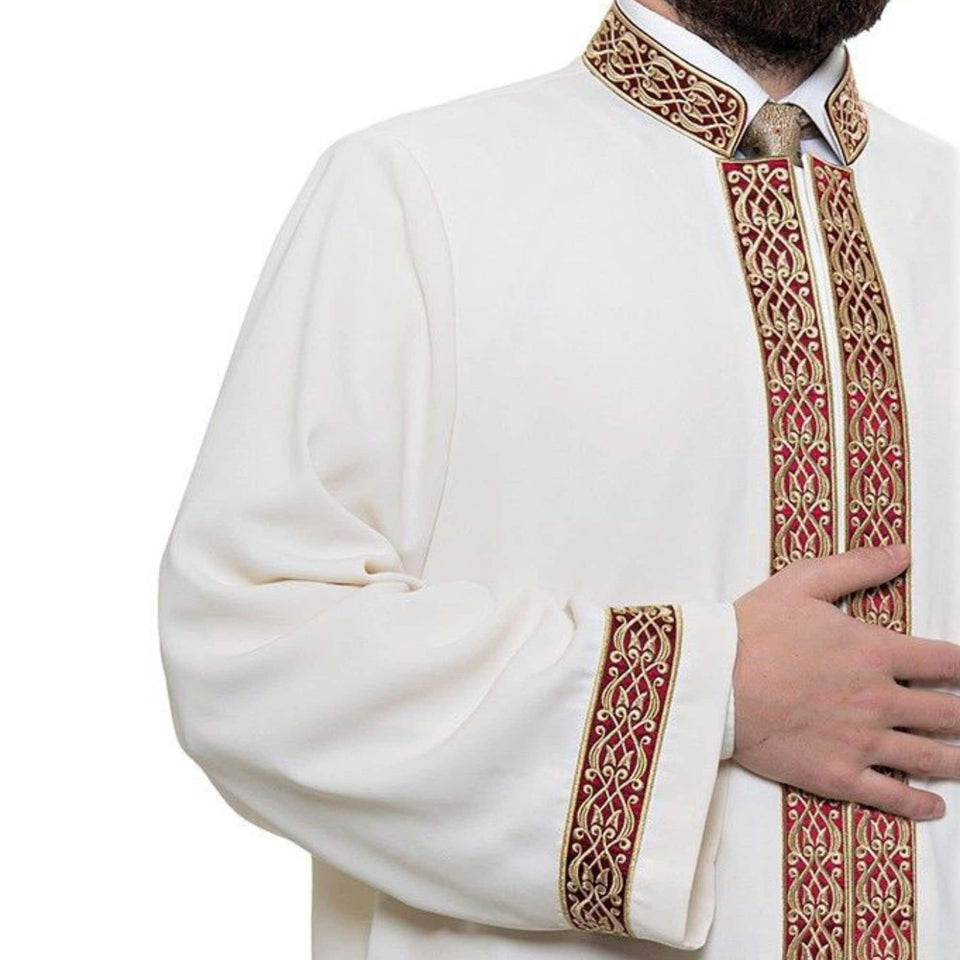 Muwahheed Imams Jubbah S, M, L Muslim Mens Prayer Daffah, Islamic Mens Long Kurta, Lux Bordured Thobe, Jubba Thawb Bisht