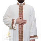 Muwahheed Imams Jubbah S, M, L Muslim Mens Prayer Daffah, Islamic Mens Long Kurta, Lux Bordured Thobe, Jubba Thawb Bisht