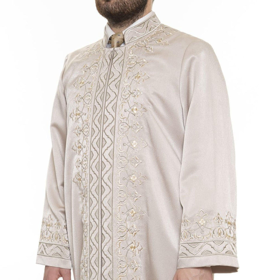 Ahmed Muhiddin Piri Imams Jubbah S, M, L, XL Muslim Mens Prayer Daffah, Islamic Mens Long Kurta, Lux Embroidered Thobe, Jubba Thawb Bisht