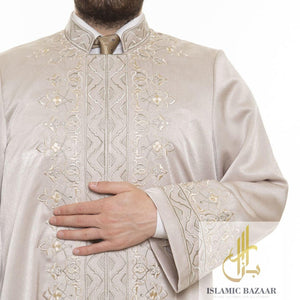 Ahmed Muhiddin Piri Imams Jubbah S, M, L, XL Muslim Mens Prayer Daffah, Islamic Mens Long Kurta, Lux Embroidered Thobe, Jubba Thawb Bisht