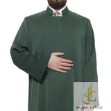 Grandad Collet Dark Green Turkish Jubba S, M, L, XL Thobe, Galabiyya, Jubbah, Disdasha, Cubbe, Long Kurta, Muslim Clothing