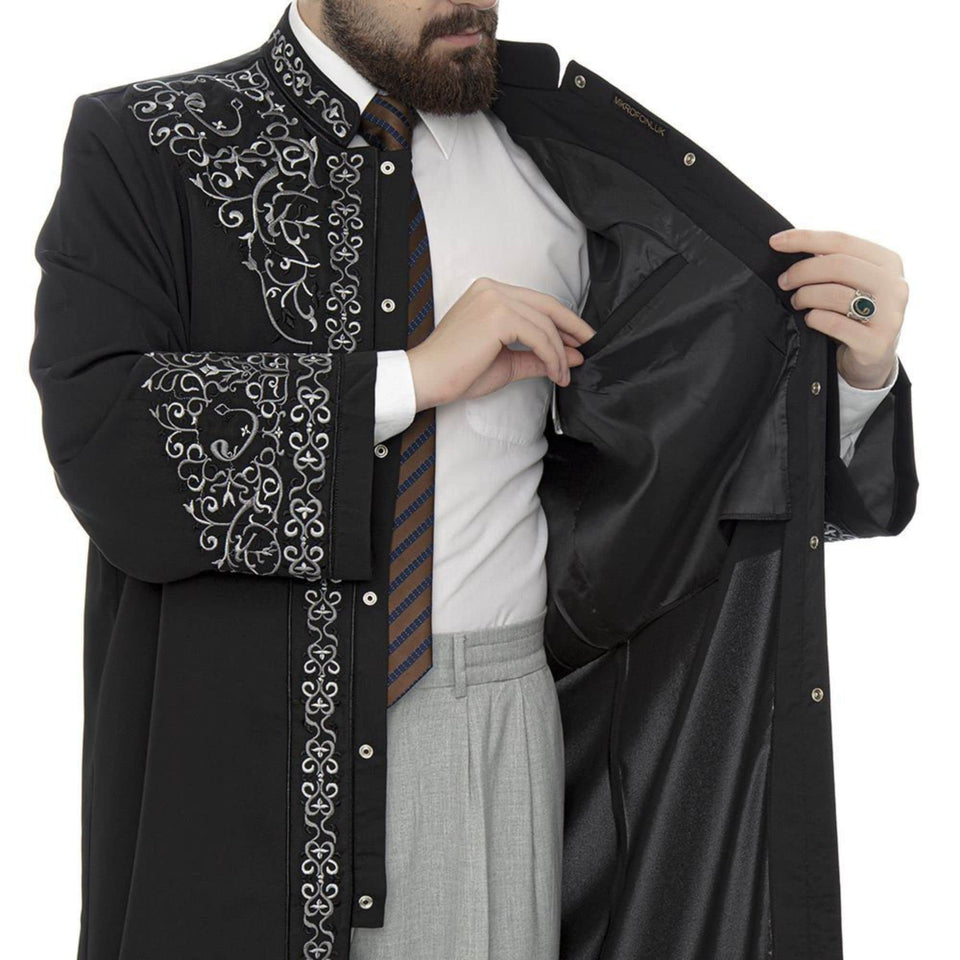 Last Ottoman Sultan Abdulhamid Jubbah S, M, L, XL, XXL Muslim Mens Prayer Daffah, Islamic Mens Long Kurta, Lux Embroidered Thobe, Bisht