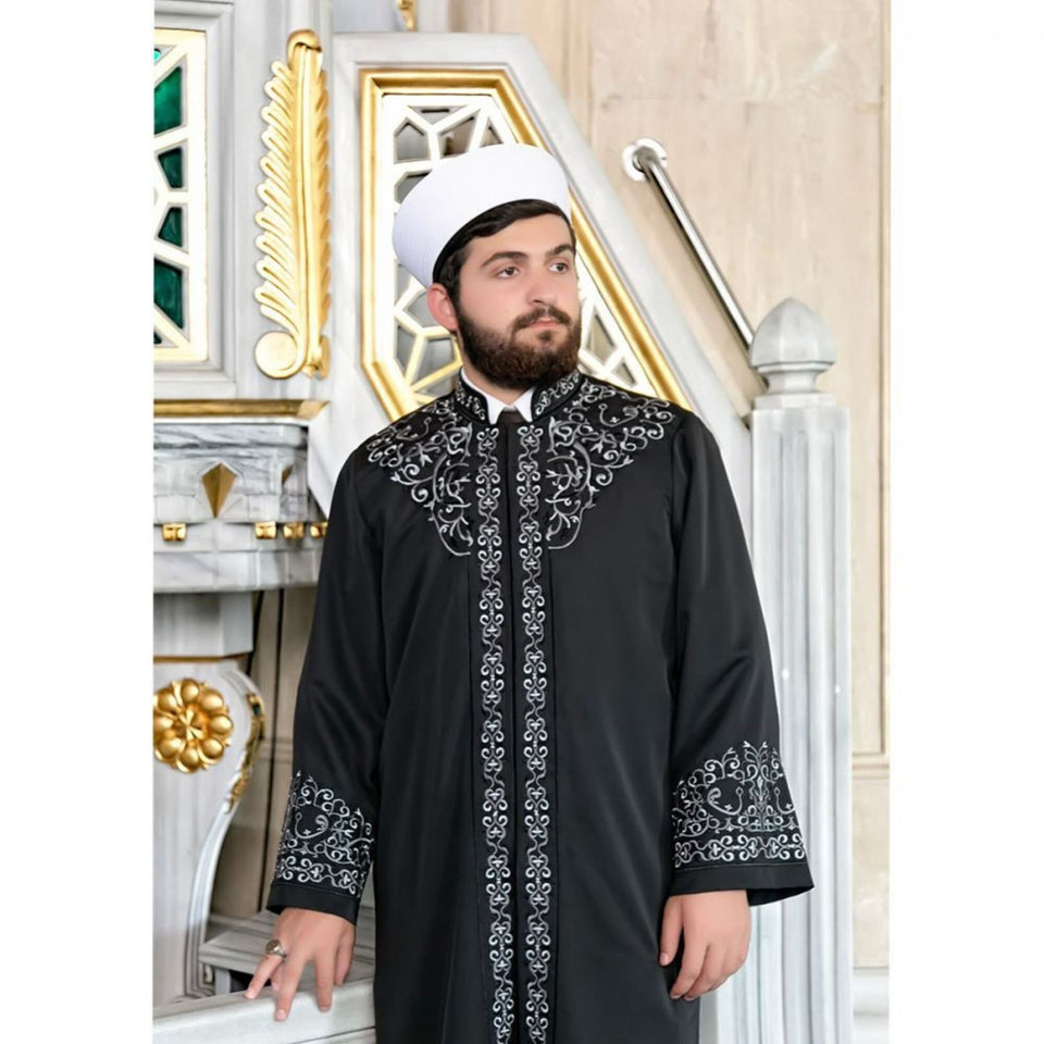 Last Ottoman Sultan Abdulhamid Jubbah S, M, L, XL, XXL Muslim Mens Prayer Daffah, Islamic Mens Long Kurta, Lux Embroidered Thobe, Bisht