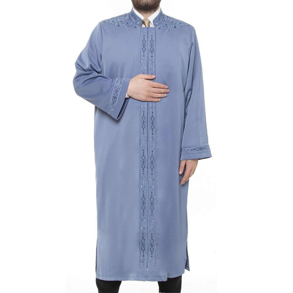Uqba Imams Jubbah S, M, L, XL Muslim Mens Prayer Daffah, Islamic Mens Long Kurta, Lux Embroidered Thobe, Jubba Thawb Bisht