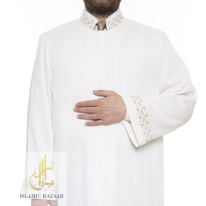 Lux Furqan Imams Jubbah S, M, L, XL Muslim Mens Traditional Cubbe, Islamic Mens Daffah, Embroidered Thobe, Jubba Thawb Bisht