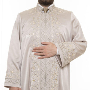 Ahmed Muhiddin Piri Imams Jubbah S, M, L, XL Muslim Mens Prayer Daffah, Islamic Mens Long Kurta, Lux Embroidered Thobe, Jubba Thawb Bisht