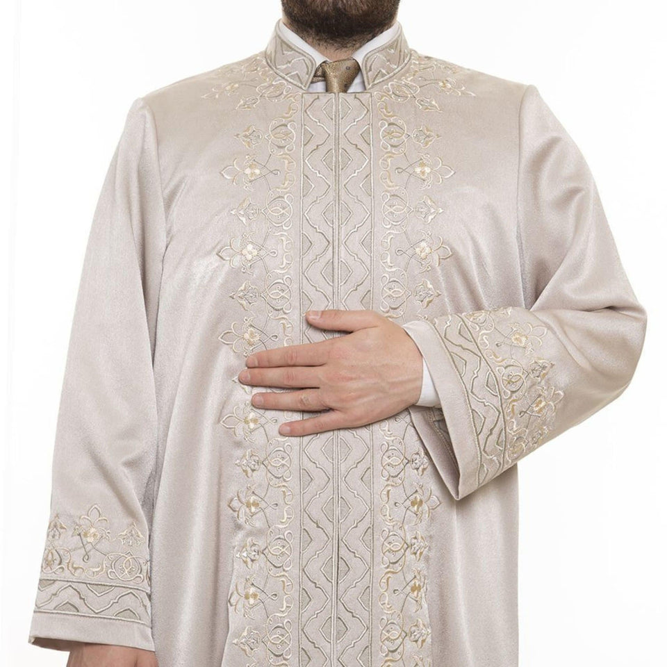 Ahmed Muhiddin Piri Imams Jubbah S, M, L, XL Muslim Mens Prayer Daffah, Islamic Mens Long Kurta, Lux Embroidered Thobe, Jubba Thawb Bisht