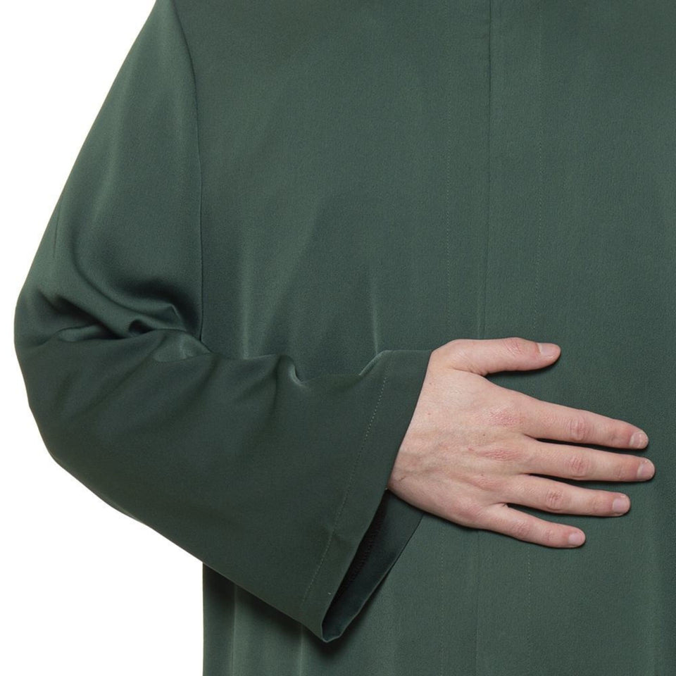 Grandad Collet Dark Green Turkish Jubba S, M, L, XL Thobe, Galabiyya, Jubbah, Disdasha, Cubbe, Long Kurta, Muslim Clothing