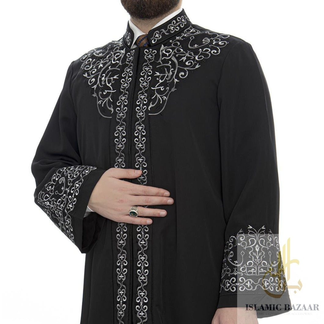 Last Ottoman Sultan Abdulhamid Jubbah S, M, L, XL, XXL Muslim Mens Prayer Daffah, Islamic Mens Long Kurta, Lux Embroidered Thobe, Bisht