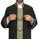 Khaki and Light Green Bordured Jubbah M, L, XL Imams Daffah, Jalabiya for Men, Muslim Mens Jubba, Thobe, Galabiyya, Long Kurta, Cubbe, Bisht