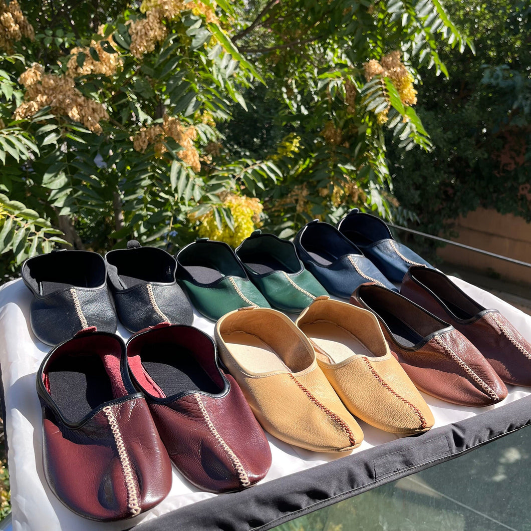 Genuine Leather Babouche Tawaf Shoes in Women Size, Pick Your Color Leather Slippers, Home Shoes, House Slippers, Barefoot Moccasins