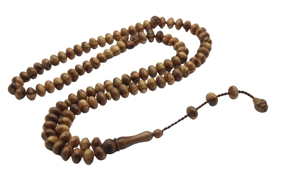 99 Beads Genuine Olive Wood Prayer Beads, 9x7mm Misbaha Tasbih Tasbeeh Tesbih Tijani tasbih subha prayer beads, Tasbih Necklace TSBK