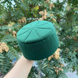 Green Sufi Kufi Hat, Muslim Cap, Taqiya Takke Peci, Rigid Prayer Cap, Turkish Muslim Islamic Hat, Skull Cap