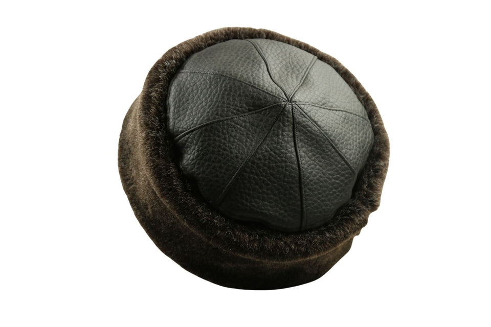 Foldable Faux Fur Hat, Faux Leather Winter Hat, High Quality Faux Leather Retro Watermelon Beanie, Casual Caps Hat, Kufi Hat