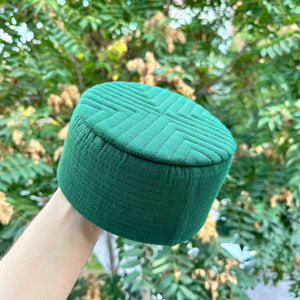 Green Geometric Design Kufi Hat