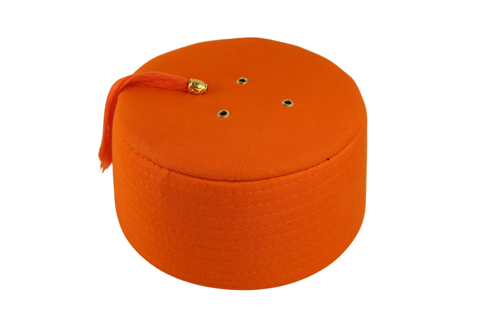 Genuine Egyptian Turkish Orange Fez Tarboush Hat Orange Tassel, Doctor Who Fez Hat Costume Accessories
