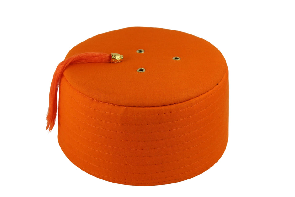 Genuine Egyptian Turkish Orange Fez Tarboush Hat Orange Tassel, Doctor Who Fez Hat Costume Accessories