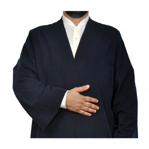 M ، L ، XL ، 2XL ملابس رجالي عادي ثوب أزرق داكن ، جلابية ، جبة ، ملابس إسلامية ، جبة أساسية ، رداء صلاة