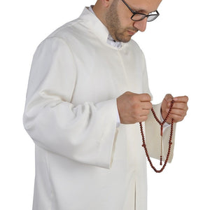 Mens Wear Cream Thobe, Galabiyya, Jubbah, Kurta Islamic Wear, Islamic Tunic, Muslim Long Kurta, Muslim clothes, Prayer Dress, Prayer Jubbah