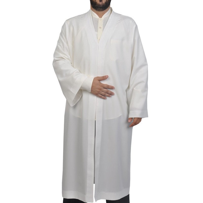 M, L, XL, XXL Plain Mens Wear Cream Thobe, Galabiyya, Jubbah, Islamic Wear , Muslim tunic , Muslim Long Kurta, Muslim Clothes, Basic Jubbah