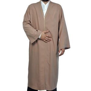 Plain Mens Wear, Brown Thobe, Galabiyya, Jubbah, Islamic Wear, Muslim Tunic , Muslim Long Kurta, Muslim Clothes, Islamic - islamicbazaar