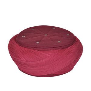 सलादीन क्लैरट लाल और लाल 6 मीटर कपड़ा इमामाह शरीफ - शिमला के साथ इस्लामी पहनें कुफी तकियाह - सिर की टोपी तकियाह टोपी