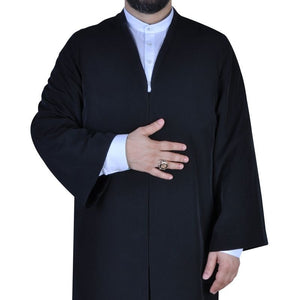 Crna muška molitva Jubbah, tradicionalna anatolska thobe, elegantna muška odjeća Kurta, muslimanska muška odjeća, Običan disdash Thawb, Galabiyya