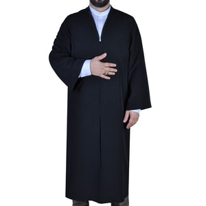 Crna muška molitva Jubbah, tradicionalna anatolska thobe, elegantna muška odjeća Kurta, muslimanska muška odjeća, Običan disdash Thawb, Galabiyya