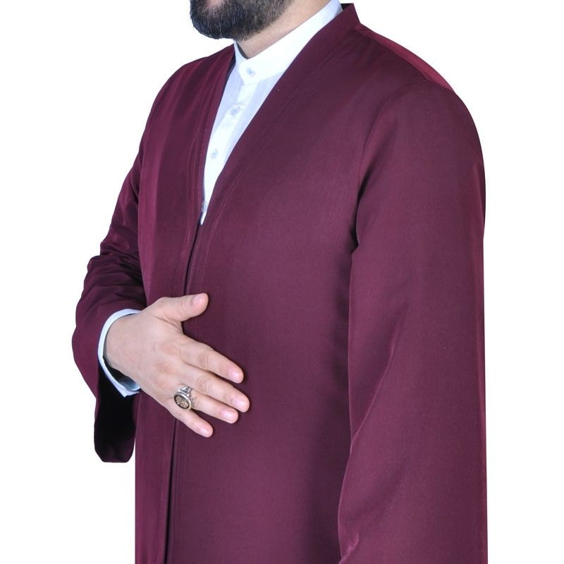 Claret red Cubbe Jubbah S، M، L، XL، XXL Plain Mens Men، White Thobe، Galabiyya، Jubbah، Islam Wear، Muslim Long Kurta، لباس مسلمان