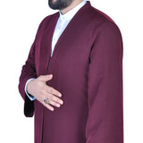 Бордовый красный Cubbe Jubbah S, M, L, XL, XXL Обычная мужская одежда, White Thobe, Galabiyya, Jubbah, исламская одежда, мусульманская длинная курта, мусульманская одежда