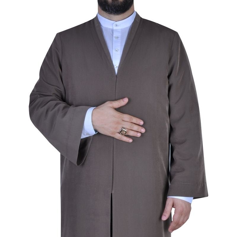 Brown Cubbe Jubbah S, M, L, XL, XXL Plain Mens Wear, White Thobe, Galabiyya, Jubbah, islamic wear ,  Muslim Long Kurta - Muslim Clothes - islamicbazaar