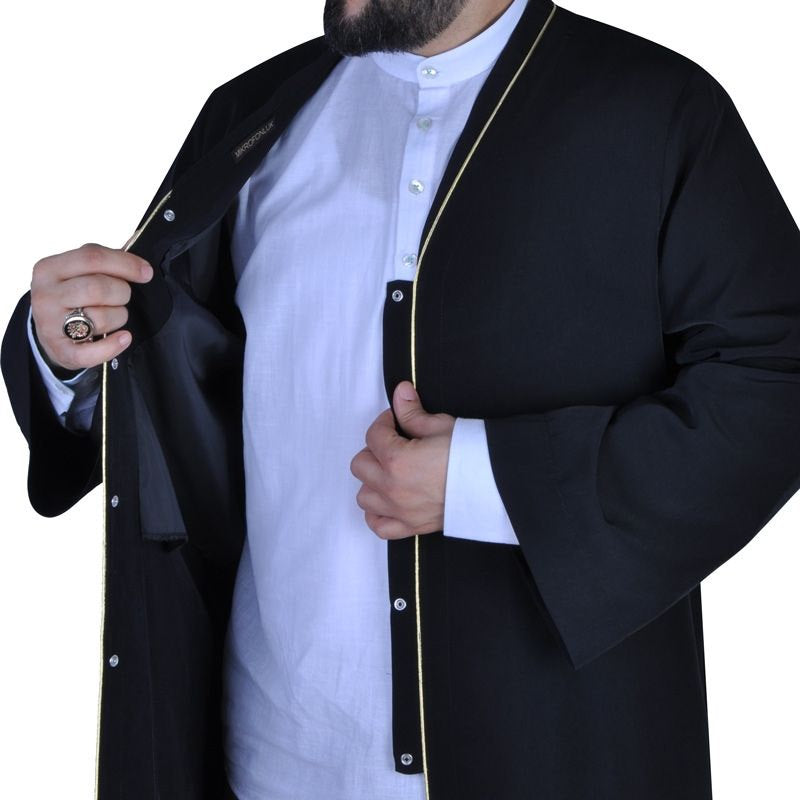 Muslim Long Kurta - S M, L, XL, XXL  Plain Mens Wear, Black Thobe, Galabiyya, Jubbah, islamic wear, Muslim tunic ,  Muslim Clothes, Islamic