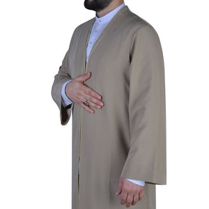 Muslim Long Kurta S, M, L, XL, XXL Plain Mens Wear, Light Brown Thobe, Galabiyya, Jubbah, Islamic Wear, Muslim Tunic,  Muslim Clothes - islamicbazaar