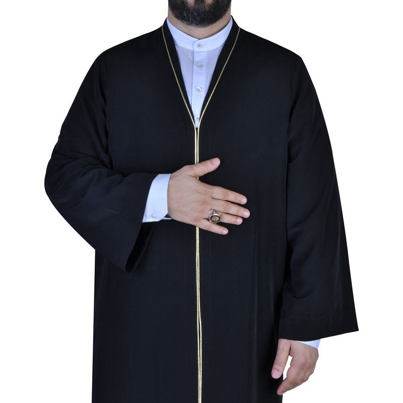 Muslim Long Kurta - S M, L, XL, XXL  Plain Mens Wear, Black Thobe, Galabiyya, Jubbah, islamic wear, Muslim tunic ,  Muslim Clothes, Islamic