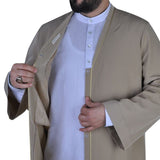 Muslim Long Kurta S, M, L, XL, XXL Plain Mens Wear, Light Brown Thobe, Galabiyya, Jubbah, Islamic Wear, Muslim Tunic,  Muslim Clothes - islamicbazaar
